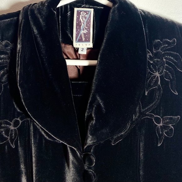 Zelda velvet jacket with a long skirt, brown velvet, size 2 - Picture 4 of 4